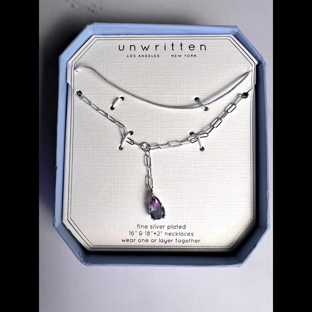 Set of 2 Fine Silver Plated Necklaces